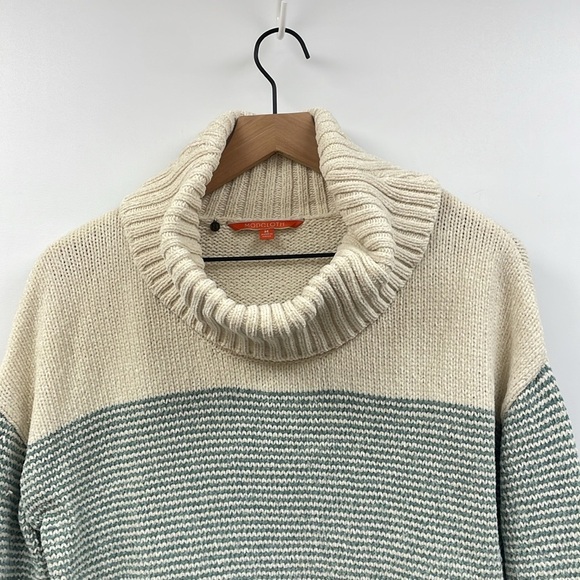 Modcloth Chenille Chunky Ombre Knit Play It Cowl Pullover Sweater Teal Medium - Picture 3 of 8